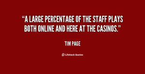 large percentage of the staff plays both online and here at the ...