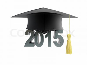 Stock image of 'Graduation cap 2015 on a white background'