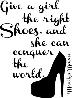 Give a girl a Shoe Marilyn Monroe Quote Wall art in Words Vinyl ...
