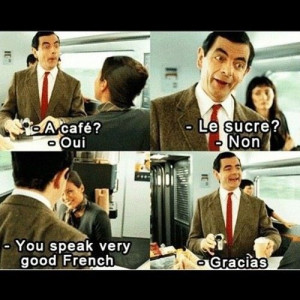 Mr bean funny speaking french spanish