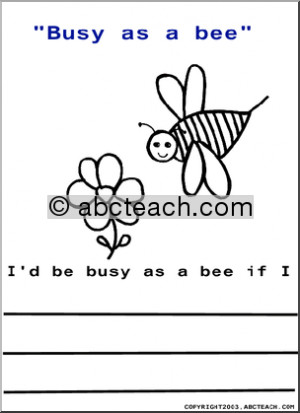 of 1 color and write sayings busy as a bee cute picture to color and