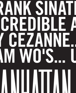 Details about MANHATTAN Movie Quote Poster - Woody Allen Diane Keaton ...
