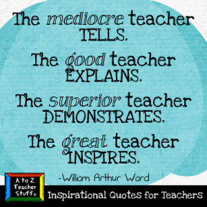Quotes for Teachers: The great teacher inspires.