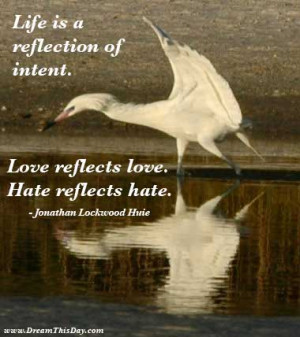 life is a reflection of intent love reflects love hate reflects