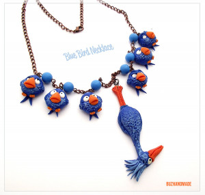 Blue Bird Pixar Necklace Polymer Clay Fanart Buzhandmade