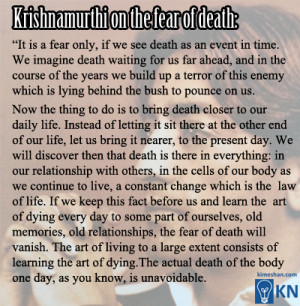 Krishnamurti quote about death – mind opening!