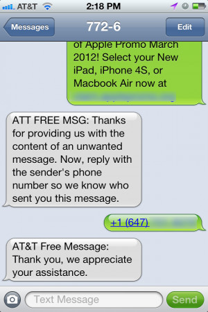 You will receive a response from AT&T that they “appreciate your ...