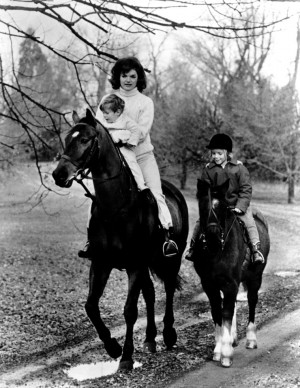 ST-498-1-62 First Lady Jacqueline Kennedy and her children riding, 11 ...