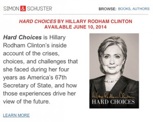Hillary Clinton's New Book Title - Already Been Used By a SS!
