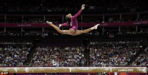 Winner: U.S. gymnast Gabrielle Douglas performs on the balance beam ...