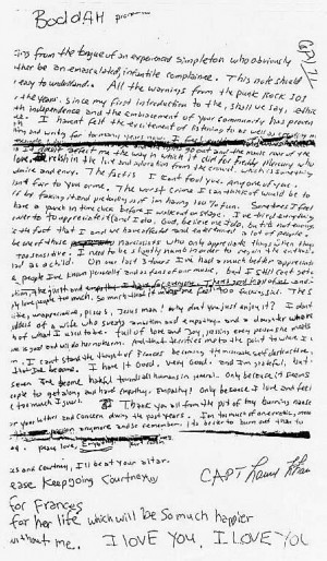 kurt cobain suicide note.....Music, Stuff, Quotes, Death, Crime Scene ...