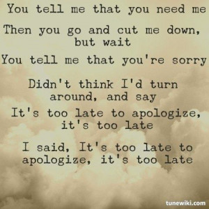 OneRepublic - Apologise - Song Quotes - Song Lyrics