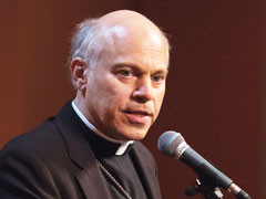 Archbishop Salvatore J Cordileone speaks during a July 27 press