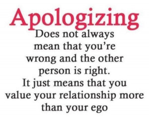 Apologizing does not always mean.....