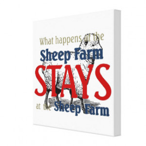 What happens at the sheep farm stretched canvas print