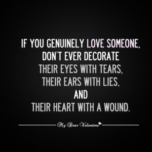 If you genuinely love