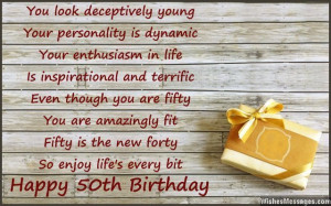 Inspirational 50th birthday card wish