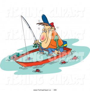 Cartoon Fishing Boat Stock