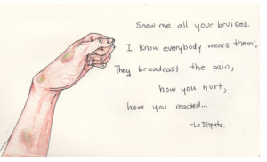 pain hurt self harm self-harm depressing la dispute all our bruised ...