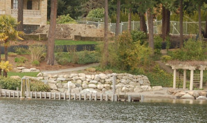 The estate has a waterfront area of 327 sq feet and touches the shores ...