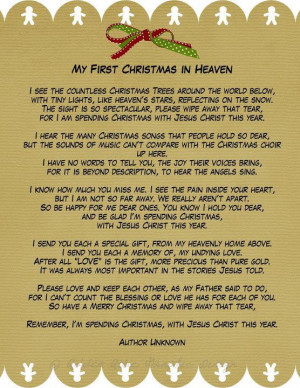 merry christmas in heaven poems