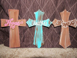 Medium Sized Wooden Decorative Cross with Bible Verse, Word, or Quote ...
