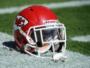 Sep 9, 2012; Kansas City, MO, USA; A Kansas City Chiefs helmet on the ...