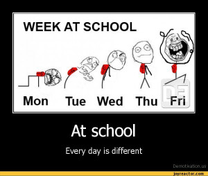 WEEK AT SCHOOLMon Tue Wed Thu FriAt schoolEvery day is differentDe ...