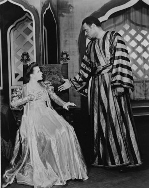 Othello, played by Paul Robeson, and Desdemona, played by Uta Hagen ...