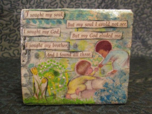 Mixed Media Little Boys God Soul Quote Brothers Yellow Tulips Ceville ...