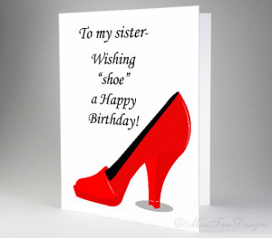Funny Birthday Card, Red Shoe, Happy Birthday Card, Card for Mom, Gift ...