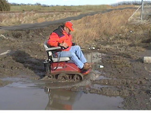 There are even people that go mudding in their electric wheels chairs!