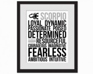 Scorpio Poster Personality Characte r Traits Astrology Zodiac - Black ...