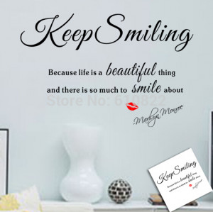 Smiling Wall Stickers Quote Small Smile Quote Family Wall Sayings Wall ...
