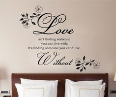 Love Isnt Finding Quote, Vinyl Wall Art Sticker Decal Mural, Bedroom ...