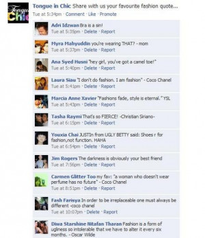 Since we’re on common ground here, lets talk about fashion quotes ...