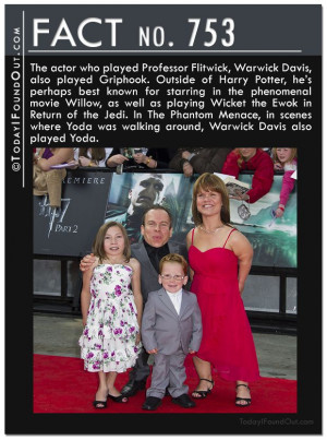 The actor who played Professor Flitwick, Warwick Davis, also played ...