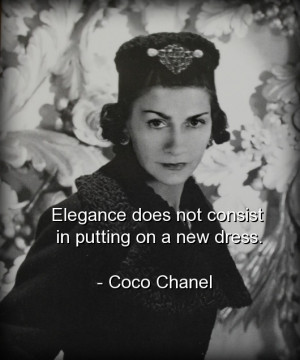 Elegance comes from being as beautiful inside as outside.