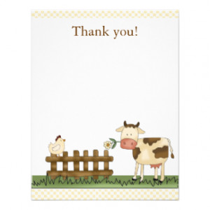 Home Sweet Farm Cow Thank you Card 4.25 x 5.5 Personalized Invite