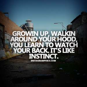 You Learn To Watch Your Back Quote Graphic