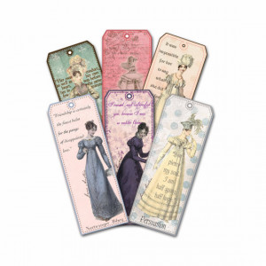 Jane Austen Bookmarks Quotations, Shabby Chic Tag, Bridal Shower Party ...