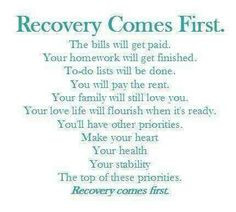 need constant reminders about this. RECOVERY FIRST. I always place ...