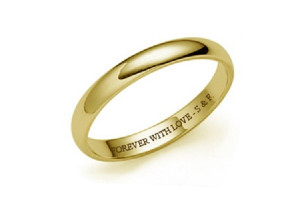 rings you can have the jeweler etch the quote into the metal itself ...