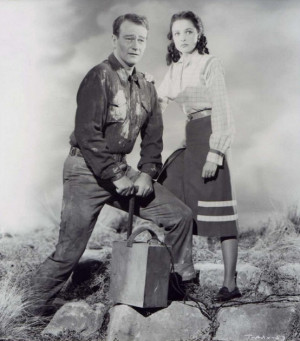 Laraine Day with John Wayne — promo for “Tycoon” (1947)