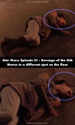 When Anakin is choking Padme and lets her go, she falls to the ground ...