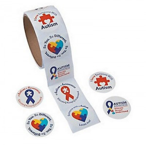 Autism Awareness STICKERS Puzzle Piece Ribbon Aspergers Lot of 100 pcs