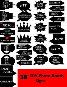 ... 38 Fun Custom Printable Photo Booth Sign Prop Set. $3.99, via Etsy