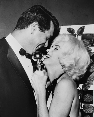 Marilyn Monroe with Rock Hudson at the Golden Globe Awards, 1962 ...