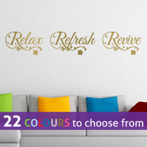 RELAX REFRESH REVIVE quote wall art sticker / decal / transfer with ...