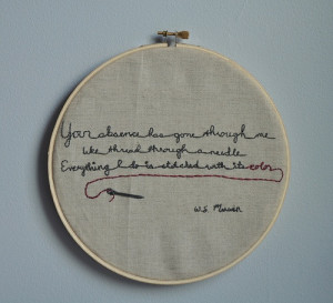 Embroidered poem: Merwin’s Separation (by idlehandsdc)